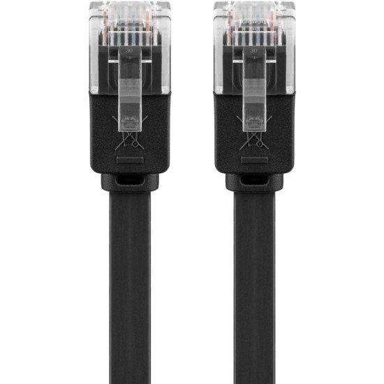 Goobay 95387 câble de réseau Noir 5 m Cat6 U/UTP (UTP) Plat