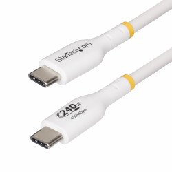StarTech.com Câble de Charge USB-C de 1m, Blanc, Cordon USB-C Certifié USB-IF, 240W PD EPR, Câble de Recharge USB 2.0 Type-C pour Ordinateur Portable, Câble de Transfert de Données USB-C, Gaine TPE, M/M StarTech.com Câble de Charge USB-C de 1m, Blanc, Cordon USB-C Certifié USB-IF, 240W PD EPR, Câble de Recharge USB 2.0 Type-C pour Ordinateur Portable, Câble de Transfert de Données USB-C, Gaine TPE, M/M