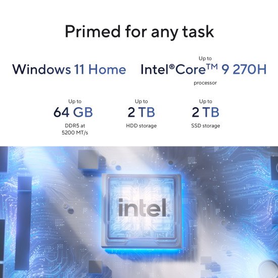 ASUS V500 Mini Tower V501MV-07240H023W Intel Core 7 240H 16 Go DDR5-SDRAM 1 To SSD Windows 11 Home PC Noir