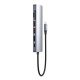 Manhattan Dock/hub USB-C avec lecteur de cartes, 5 ports : Ethernet, HDMI, 2x USB-A + USB-C, avec Power Delivery (PD) 100 W - nécessite un chargeur USB-C externe (non inclus). Alimenté par USB (aucune alimentation externe requise) lorsque le PD n'est pas 