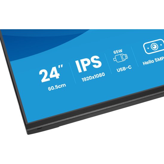 iiyama ProLite XB2497HSNH-B1 24IN IPS LCD 4MS 1920X1080 350CD/M2 HDMI/DP/USB 2 écran PC 60,5 cm (23.8") 1920 x 1080 pixels Full HD Noir