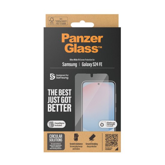 PanzerGlass ® Screen Protector Samsung Galaxy S24 FE | Ultra-Wide Fit w. EasyAligner Protection d'écran transparent 1 pièce(s)