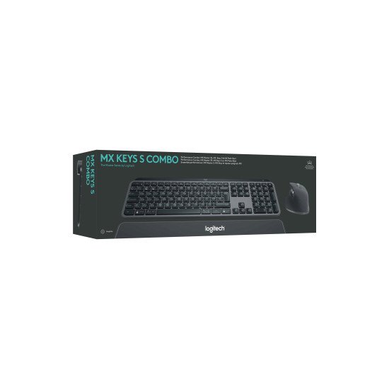 Logitech MX Keys S Combo clavier Souris incluse RF sans fil + Bluetooth AZERTY Belge Graphite