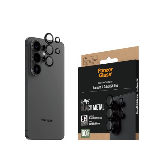 PanzerGlass ® Hoops® Camera Lens Protector Black Samsung Galaxy S26 Ultra Protection d'écran transparent 1 pièce(s)