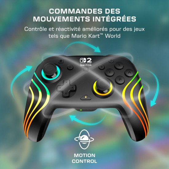 Turtle Beach Afterglow Wave Noir Manette de gaming RGB sans fil Sous licence officielle pour Nintendo Switch 2