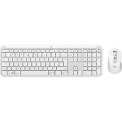 Logitech MK950 Signature Slim clavier Souris incluse Bureau RF sans fil + Bluetooth QWERTY US International Blanc