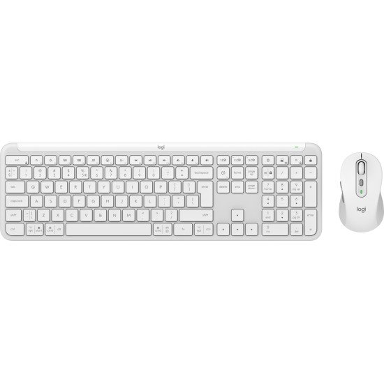 Logitech MK950 Signature Slim clavier Souris incluse Bureau RF sans fil + Bluetooth QWERTY US International Blanc