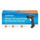 Manhattan Scanner code-barres 2D sans fil, profondeur de lecture 250 mm, portée effective jusqu'à 80 m (ligne de vue), lumière ambiante max. 100 000 lux, noir, câble de charge USB-A vers USB-C (1 m) inclus, garantie 3 ans