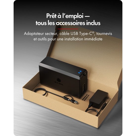 ICY BOX IB-RD3720-CU3 Boîtier disque dur/SSD Noir 2.5/3.5"