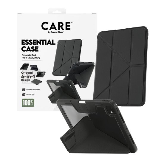 PanzerGlass CARE™ by ®™ by Essential Case Black iPad Pro 11" (2024-2025) coque de protection pour téléphones portables Housse Noir