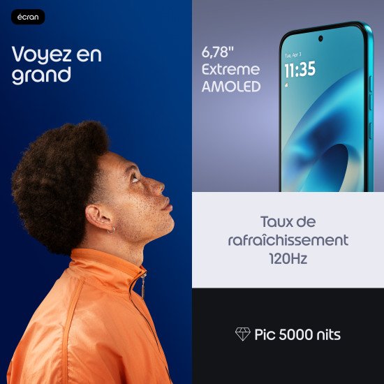 Motorola moto g87 17,2 cm (6.78") Double SIM hybride Android 16.0 5G USB Type-C 8 Go 256 Go 5200 mAh Bleu