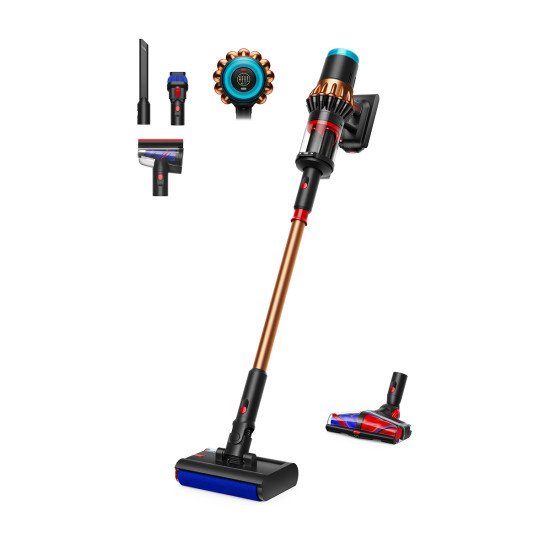 Dyson V16 Piston Animal Submarine Aspirateur balai 3-en-1 Batterie Sec&humide HEPA Sans sac 1,3 L 900 W Noir, Cuivre