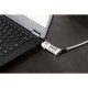 Manhattan Câble antivol universel à combinaison pour ordinateur portable (Noble Wedge®, Nano et K-Slot), 3 en 1, combinaison réinitialisable à 4 chiffres, câble de 1,8 m en acier carbone résistant à la coupe, gaine PVC translucide, argent
