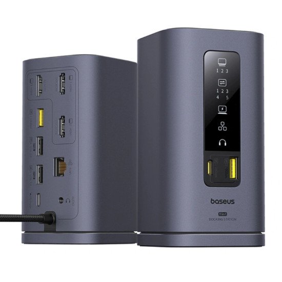 Baseus B00568101813-01 station d'accueil Avec fil USB 3.2 Gen 1 (3.1 Gen 1) Type-C Gris