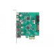 DeLOCK USB 5 Gbps PCI Express x1 carte vers 3 x Type-A externes + 2 x USB Type-C externes femelles et 1 x USB 19 broches interne mâle