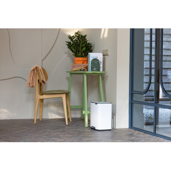 Brabantia Bo Pedal Bin 12 L Rectangulaire Acier Blanc