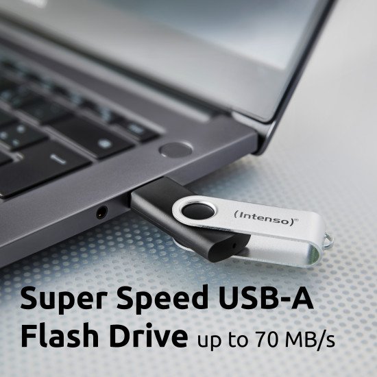 Intenso Clé USB Office Line, 32 Go, USB-A, 3.2 Gen 1x1, noir-argent Intenso Clé USB Office Line, 32 Go, USB-A, 3.2 Gen 1x1, noir-argent