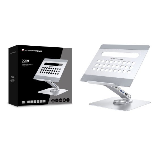 Conceptronic DONN27G Support de livres Supports de Laptop Argent