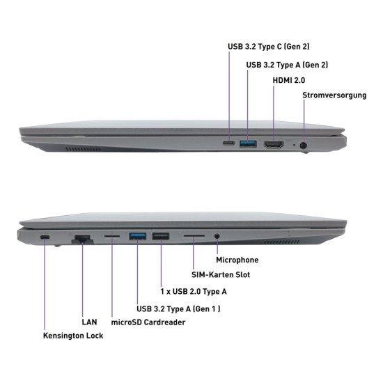 TERRA Notebooks Intel® Core™ i5 i5-1334U 43,9 cm (17.3") Full HD 16 Go DDR5-SDRAM 1 To Windows 11 Pro Gris