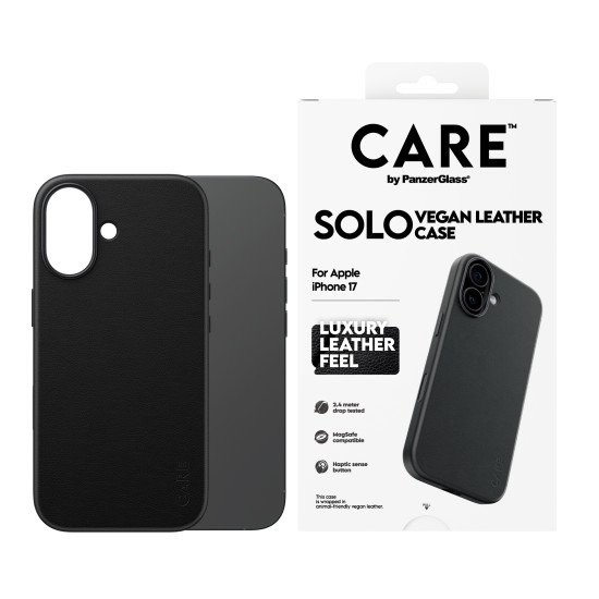 PanzerGlass CARE™ by ® Solo Case Black iPhone 17 coque de protection pour téléphones portables Housse Noir