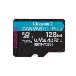 Kingston Technology Carte microSDXC Canvas Go Plus Gen4 200R A2 U3 de 128 Go, pack unique sans ADP Kingston Technology Carte microSDXC Canvas Go Plus Gen4 200R A2 U3 de 128 Go, pack unique sans ADP