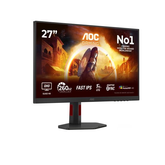 AOC G4 Q27G4ZRAD écran PC 68,6 cm (27") 2560 x 1440 pixels Noir, Rouge