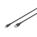 Digitus Câble de connexion USB-C en silicone, 0,5m, noir Digitus Câble de connexion USB-C en silicone, 0,5m, noir