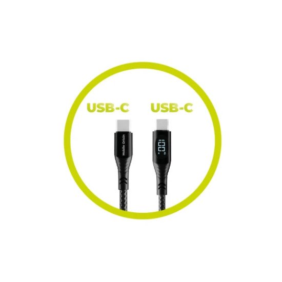Mobile Origin MO-100WDC-CB2 câble USB USB 2.0 1,5 m USB C 0,48 Gbit/s 100 W Noir