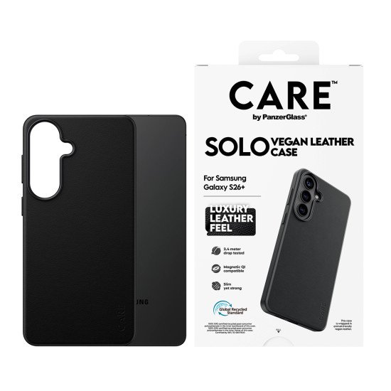 PanzerGlass CARE™ by ® Solo Case Black w. Qi Samsung Galaxy S26+ coque de protection pour téléphones portables Housse Noir