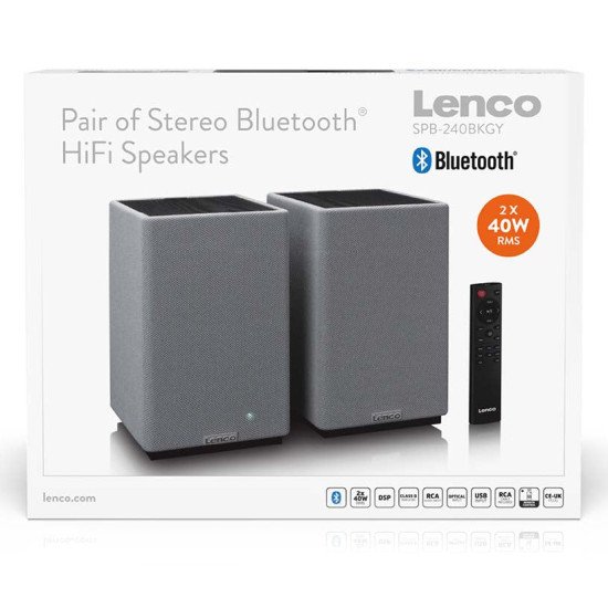 Lenco SPB-240BKGY haut-parleur Gris, Noir Avec fil &sans fil 40 W