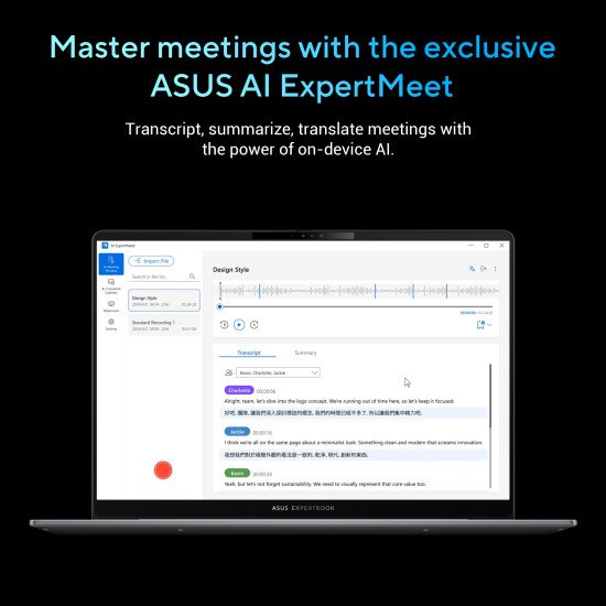 ASUS ExpertBook P5 P5405CSA-NZ0195X Intel Core Ultra 7 258V Ordinateur portable 35,6 cm (14") WQXGA 32 Go LPDDR5x-SDRAM 1 To SSD Wi-Fi 6E (802.11ax) Windows 11 Pro US International Gris
