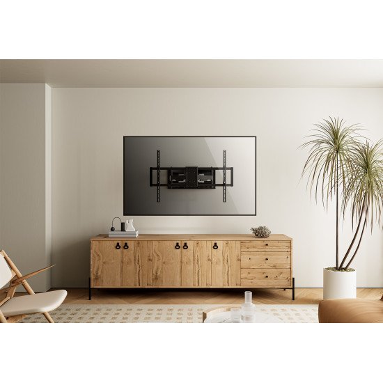 Manhattan Support mural pour TV/moniteurs (Bras articulé), écrans 37" à 120", Compatibilité VESA : de 200x200 à 900x600 mm (vérifiez les dimensions des quatre trous de fixation à l'arrière), charge max. 120 kg, noir