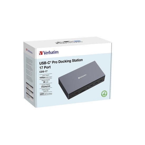 Verbatim CDS-17 Avec fil USB 3.2 Gen 1 (3.1 Gen 1) Type-C Noir, Gris