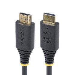 StarTech.com Câble HDMI Haut Débit Certifié Premium de 2,4m, 4K 60 Hz/1440p 144 Hz, HDR10/HDCP 2.2/ARC, 18 Gbps, Câble UHD HDMI 2.0 pour Téléviseur/Moniteur/Écran, Gaine en TPE