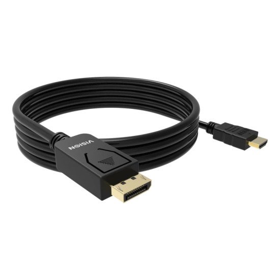 Vision TC 2MDPHDMI8K/BL câble vidéo et adaptateur 2 m DisplayPort HDMI Noir