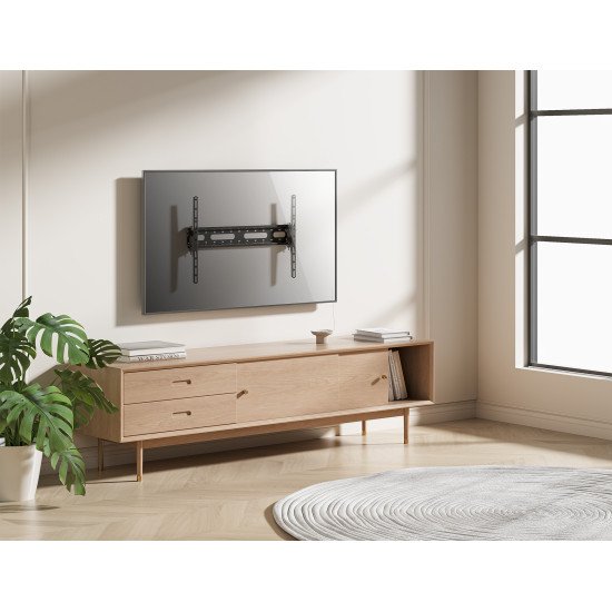 Manhattan Support mural pour TV/moniteurs (inclinable), écrans 37"–65", Compatibilité VESA : de 200x200 à 600x400 mm (vérifiez les dimensions des quatre trous de fixation à l'arrière), charge max. 45 kg, noir