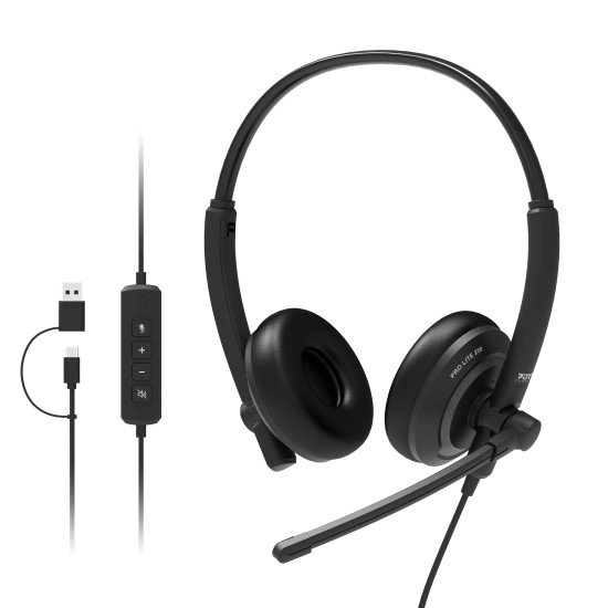 Port Designs PORT Connect 912005 casque Avec fil Arceau Appels/Musique USB Type-C / USB Type-A Noir