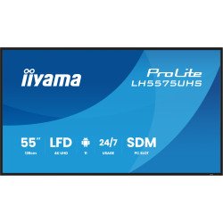 iiyama LH5575UHS-B2AG Écran d'affichage dynamique Écran plat de signalisation numérique 138,7 cm (54.6") LCD Wifi 500 cd/m² 4K Ultra HD Noir Intégré dans le processeur Android 11 24/7