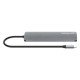 Manhattan Dock/hub USB-C avec lecteur de cartes, 5 ports : HDMI, 2x USB-A + 2x USB-C, avec Power Delivery (PD) 100 W - nécessite un chargeur USB-C externe (non inclus). Alimenté par USB (aucune alimentation externe requise) lorsque le PD n'est pas utilisé