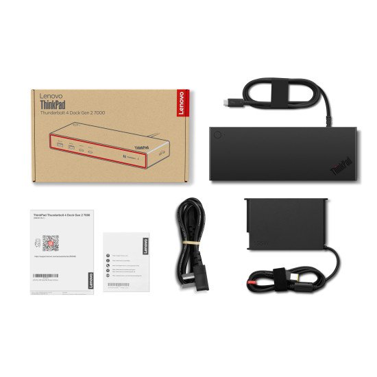 Lenovo TP TBT4 Dock G2 7000 - EU Station d'accueil Thunderbolt 4 Noir