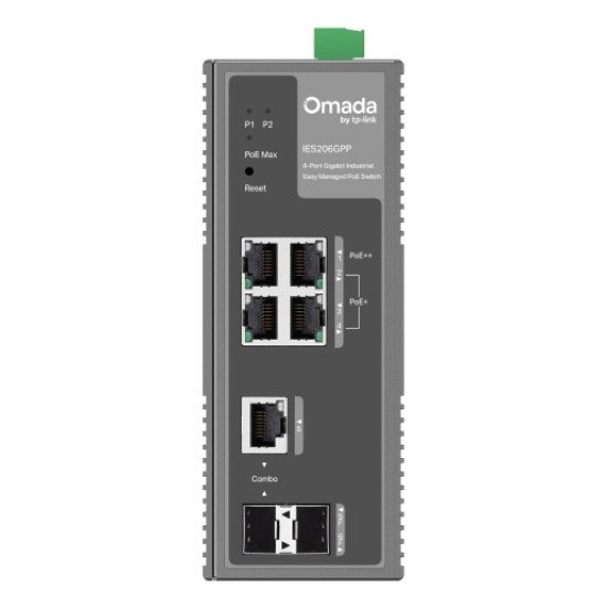 TP-Link IES206GPP commutateur réseau Géré Gigabit Ethernet (10/100/1000) Connexion Ethernet POE Noir