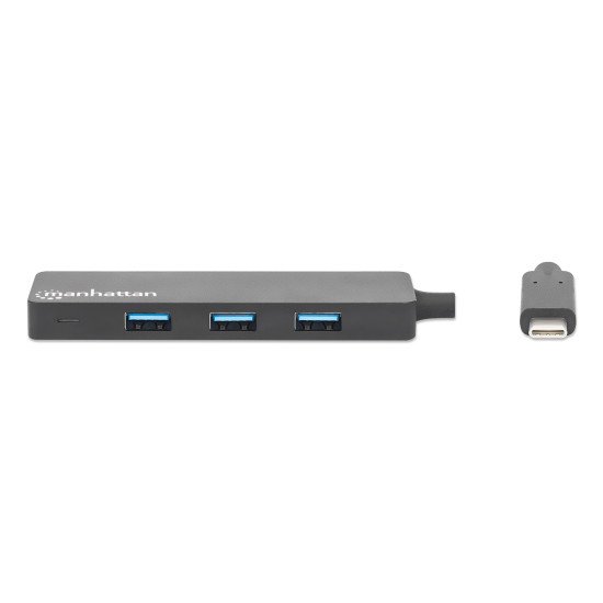 Manhattan Dock/hub USB-C, 4 ports : 4x USB-A, 5 Gbit/s (USB 3.0), Alimenté par USB (aucune alimentation externe requise), équivalent à HB30CM4AB