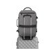 Manhattan Sac à dos de voyage Rome 17,3", 2 compartiments (PC jusqu'à 17,3" + tablette jusqu'à 11"), format cabine avion, 40 L, multiples poches, 3 pochettes souples, 2 poignées, bretelles escamotables, gris clair
