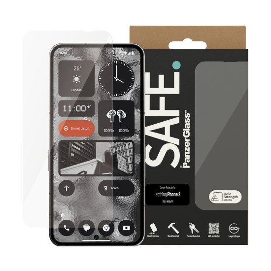 PanzerGlass SAFE. by ® Screen Protector Nothing Phone 2 | Ultra-Wide Fit Protection d'écran transparent 1 pièce(s) PanzerGlass SAFE. by ® Screen Protector Nothing Phone 2 | Ultra-Wide Fit Protection d'écran transparent 1 pièce(s)