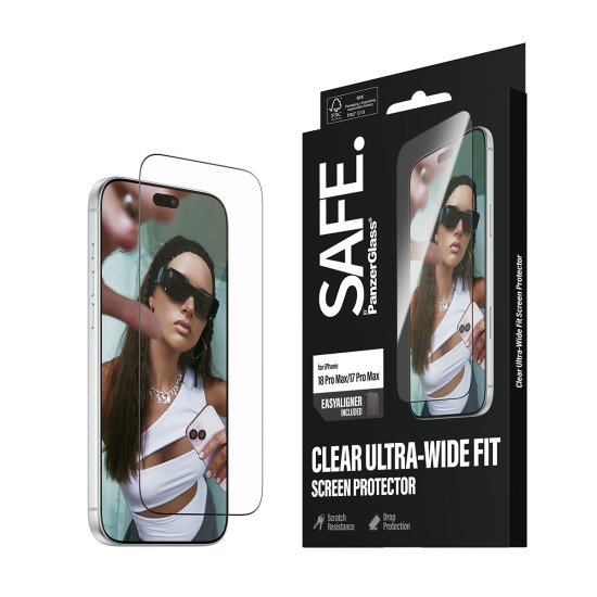 PanzerGlass SAFE. by ® Screen Protector iPhone 2026 Pro Max | 17 Pro Max | Ultra-Wide Fit m. EasyAligner Protection d'écran transparent 1 pièce(s)