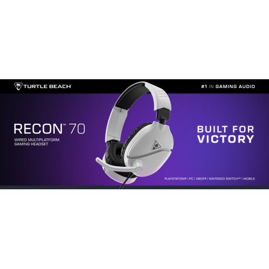 Turtle Beach Casque gaming multiplateforme Recon 70 - PS5, PS4, PC, Switch, et appareils mobiles avec prise 3,5 mm - microphone à bascule, écouteurs de 40 mm Turtle Beach Casque gaming multiplateforme Recon 70 - PS5, PS4, PC, Switch, et appareils mobiles avec prise 3,5 mm - microphone à bascule, écouteurs de 40 mm