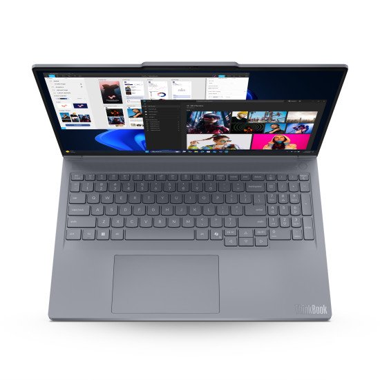 Lenovo ThinkBook 16p G6 ADR AMD Ryzen™ 9 8940HX Ordinateur portable 40,6 cm (16") WQXGA 32 Go DDR5-SDRAM 1 To SSD NVIDIA GeForce RTX 5060 Wi-Fi 7 (802.11be) Windows 11 Pro Belge Gris