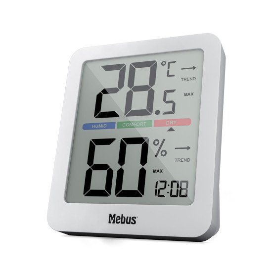 Mebus 40928 station météo numérique Blanc Batterie