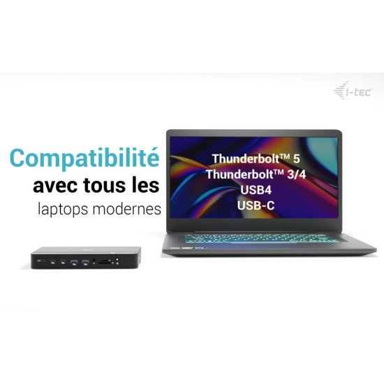i-tec Thunderbolt 5 Triple Display Docking Station, M.2 slot, 6x USB, 2.5GLAN + Power Delivery 140W