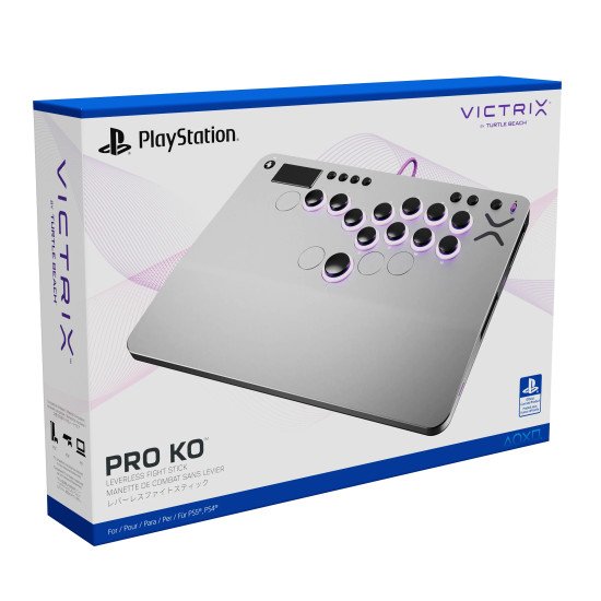 PDP Victrix Pro KO Leverless Fight Stick Gris USB Fightstick PC, PlayStation 4, PlayStation 5